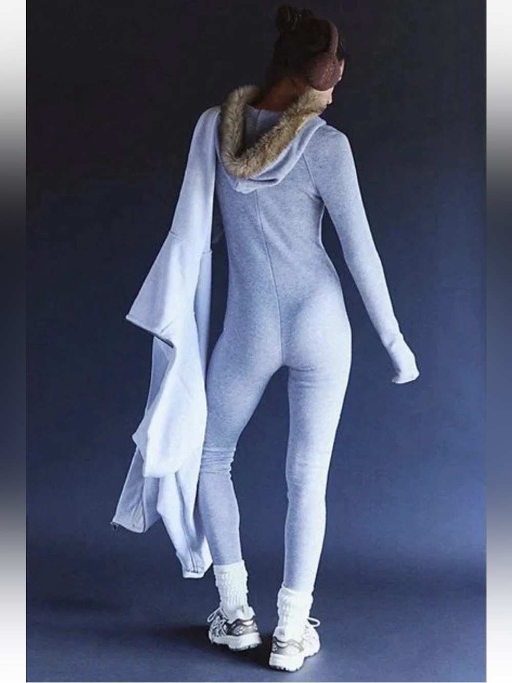 NEW Free People Snowmass Onesie Heather Gray Small cozy boho - Picture 3 of 17